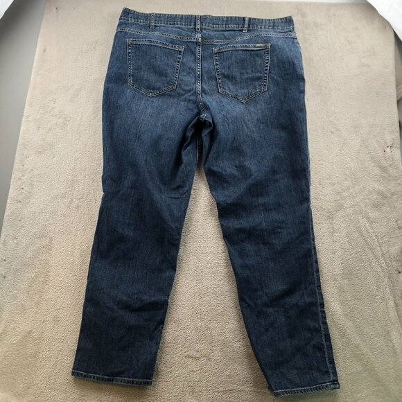 Eddie Bauer Womens Boyfriend Jeans Size 20W Midrise Slim Relaxed Blue Denim - Picture 14 of 14